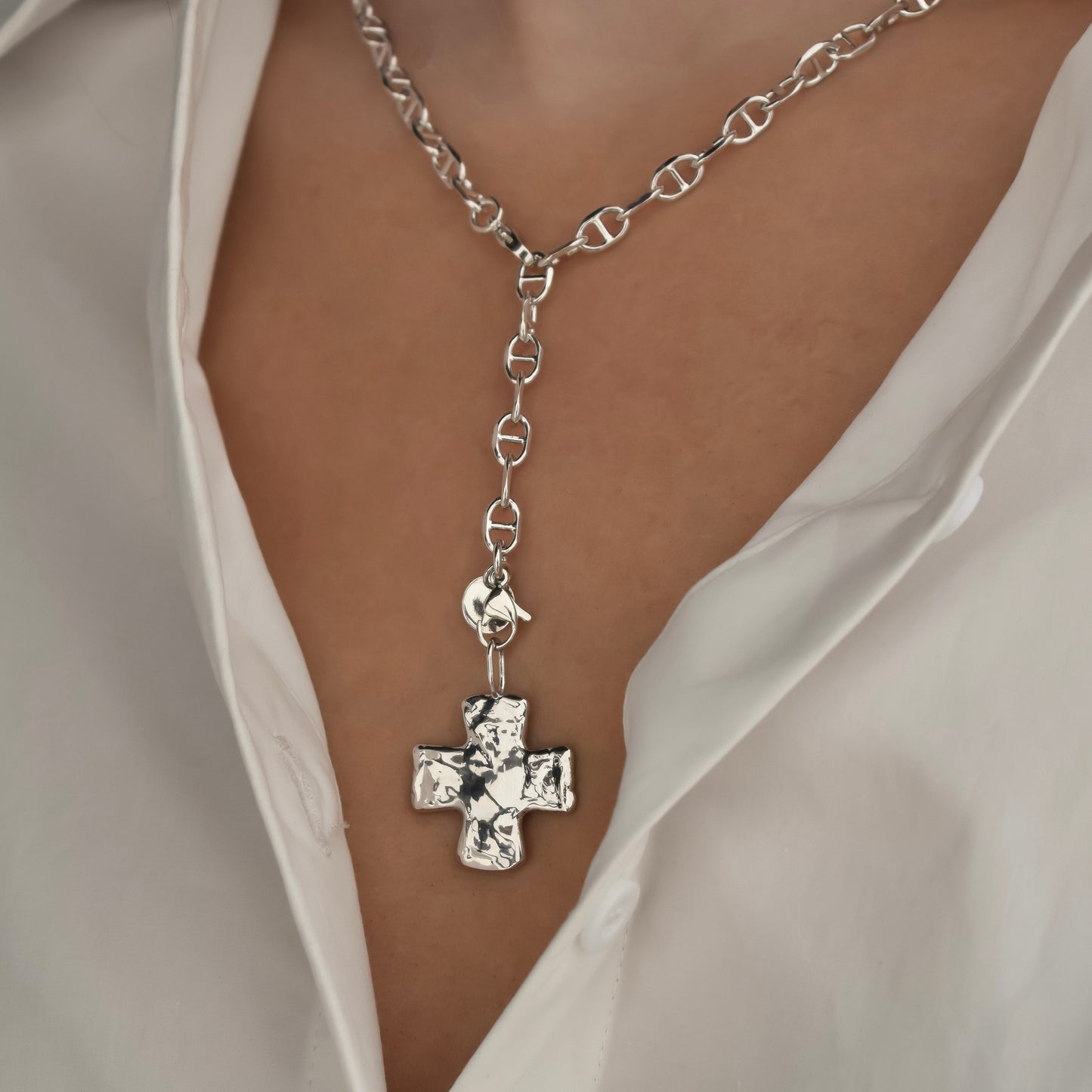 Hammered Cross Charm