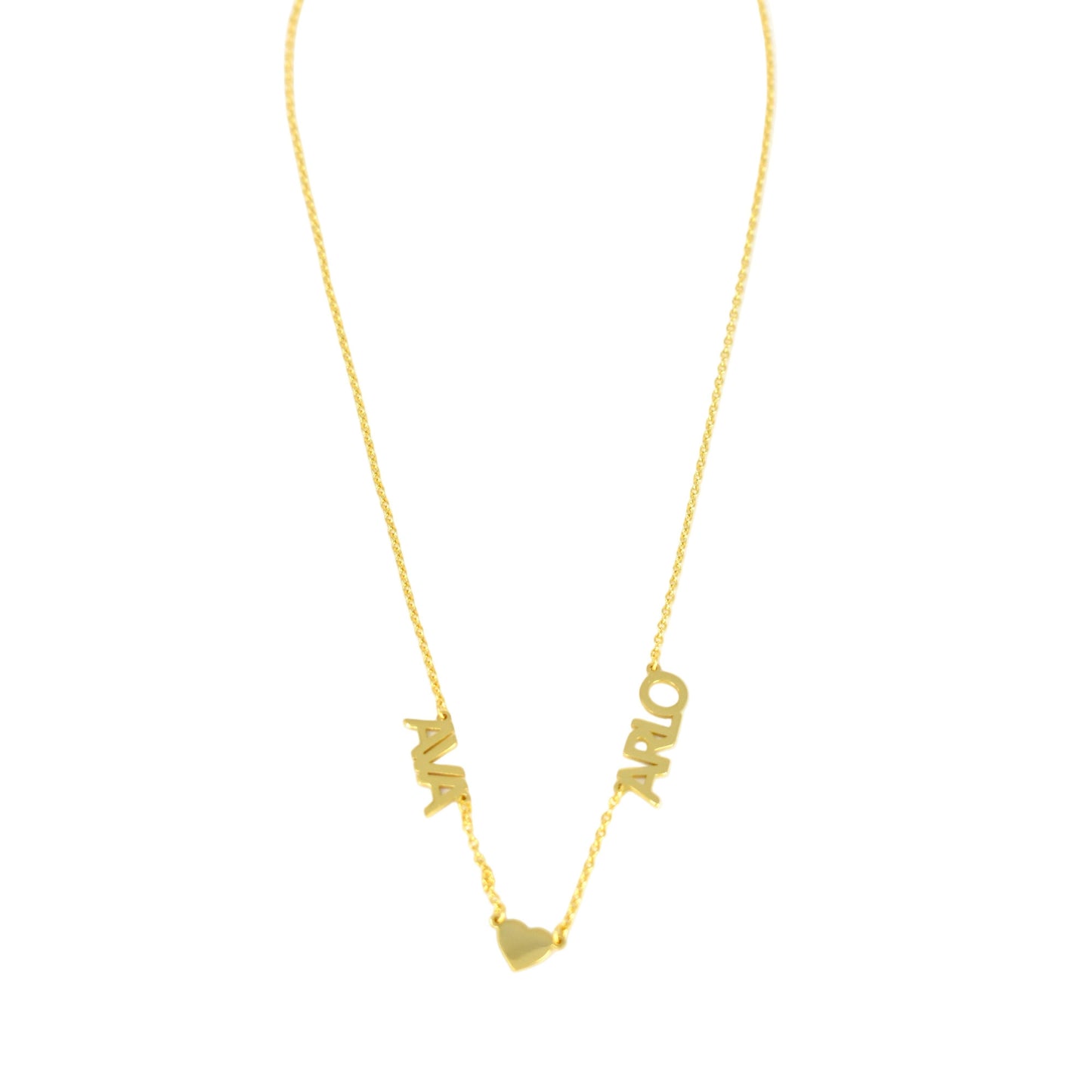 Custom My Mantra Heart Connection Name Necklace