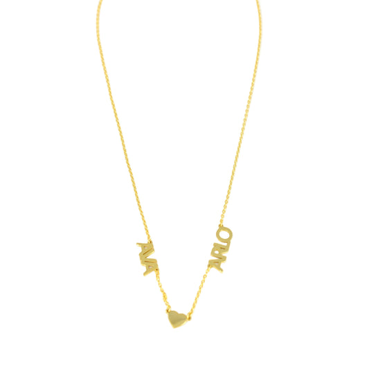 Custom My Mantra Heart Connection Name Necklace