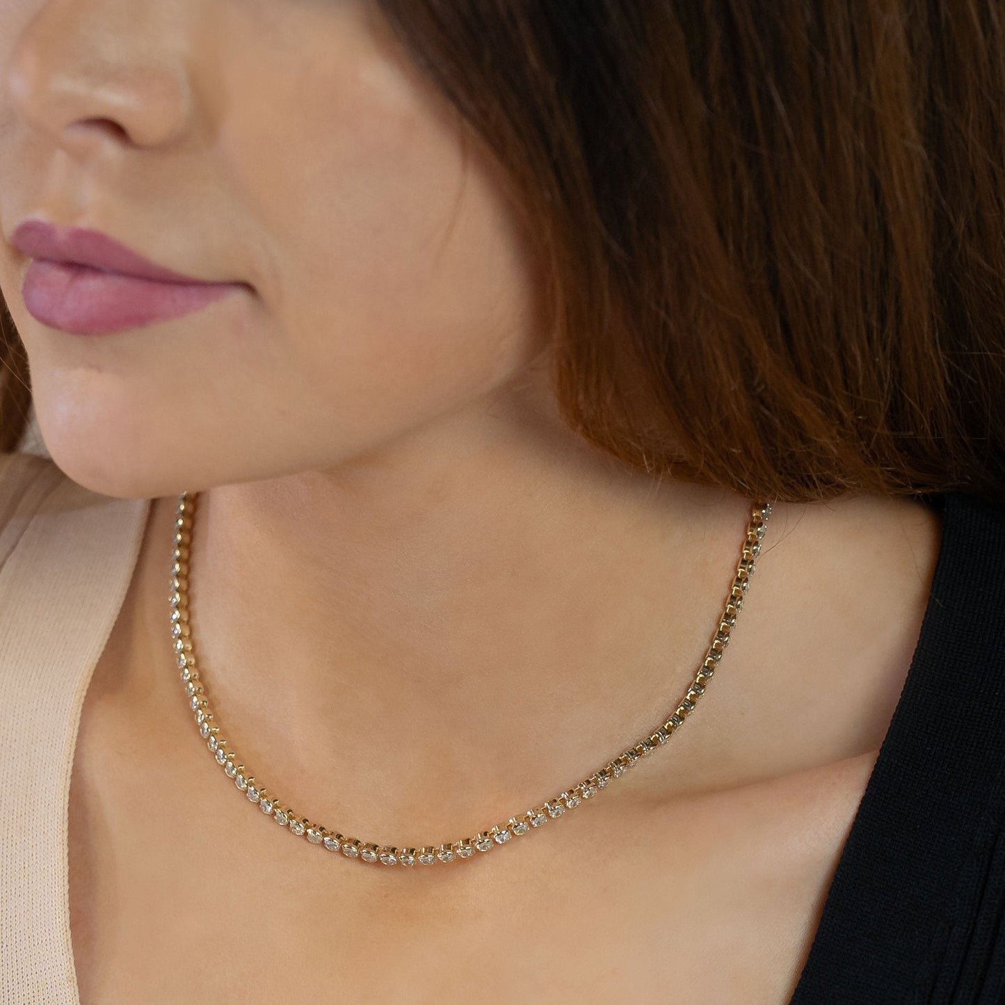 Morgan Bezel Tennis Necklace