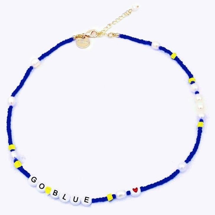 Customized Home Team Bead and Pearl Necklace