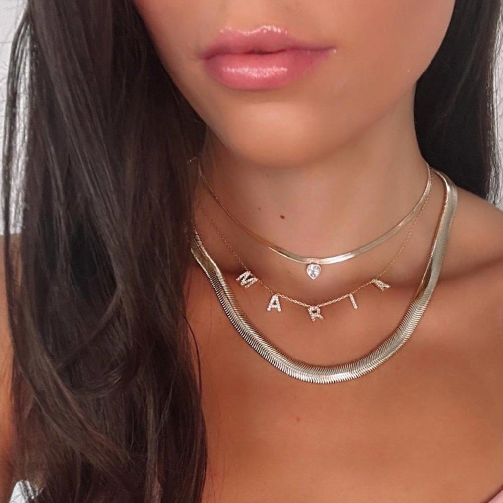 Liquid Gold Herringbone Necklace