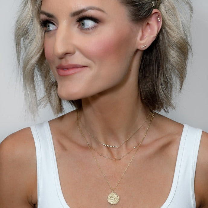 Loverly Hammered Bar Necklace