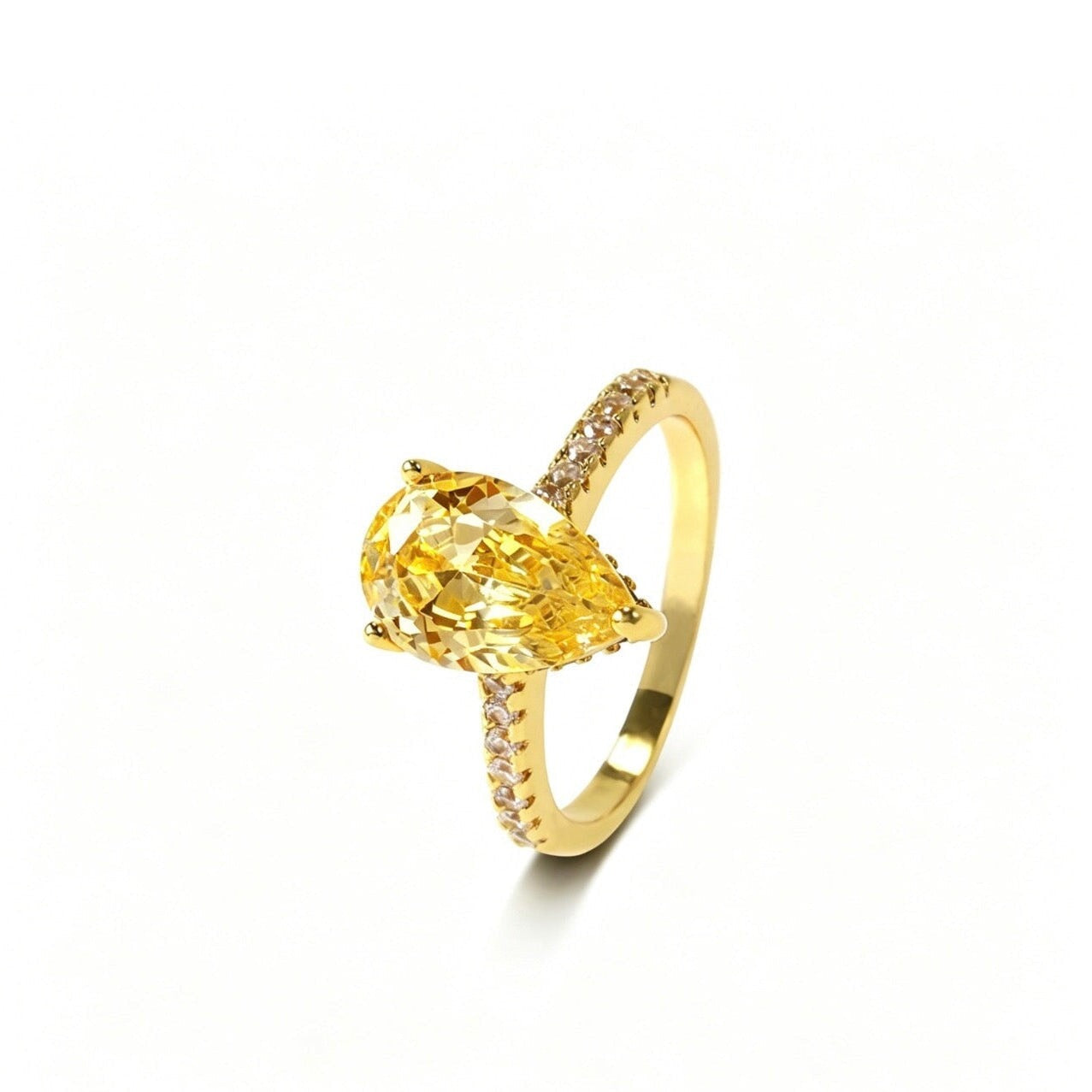 Citrine Pear Ring