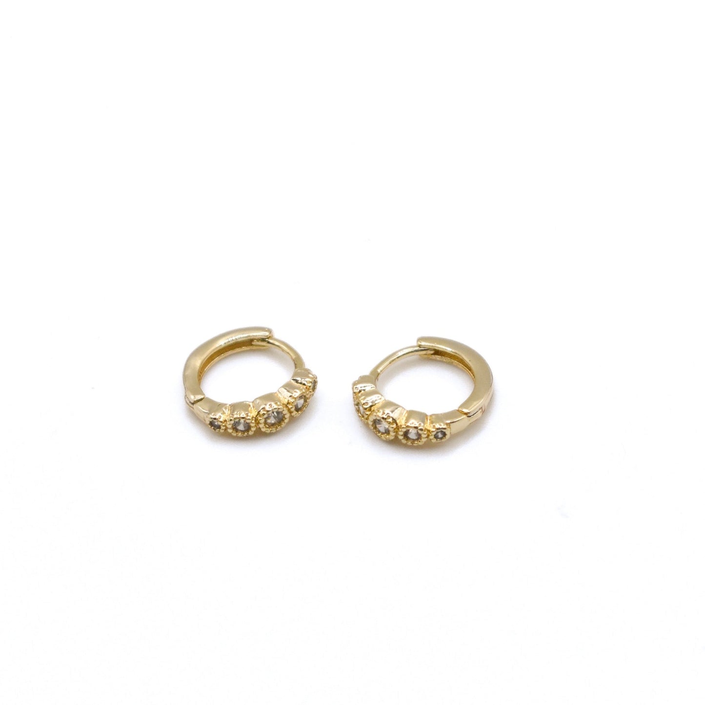 Bezel Set Huggies