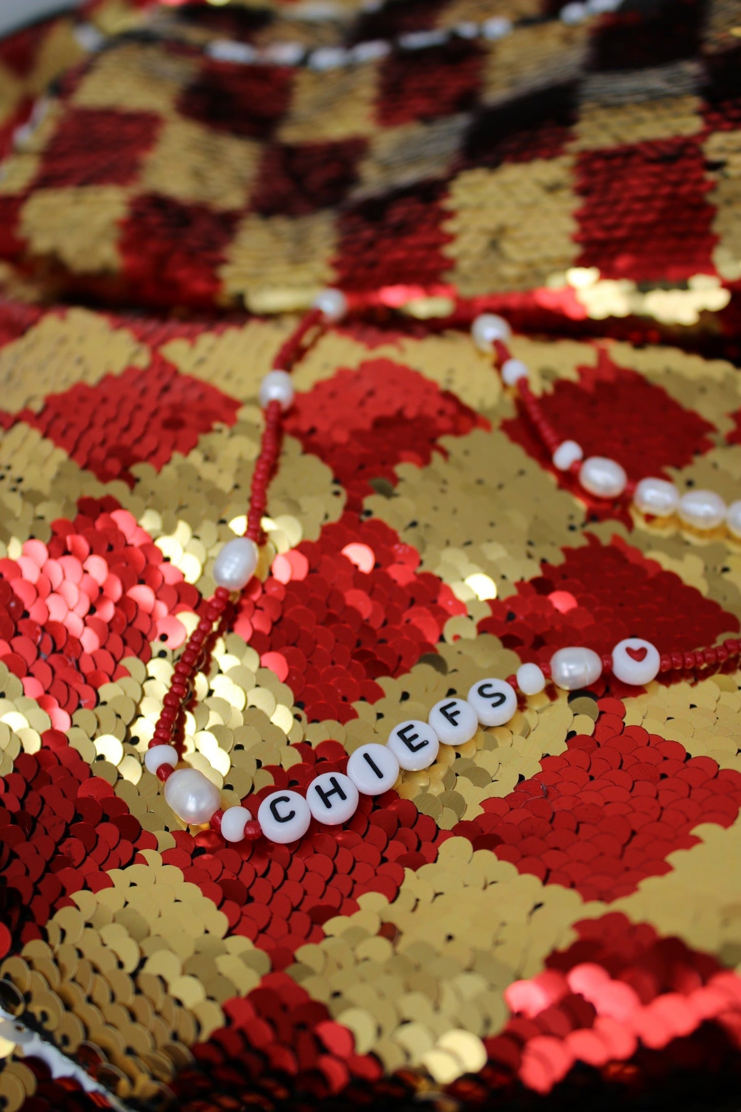 Customized Home Team Bead and Pearl Necklace