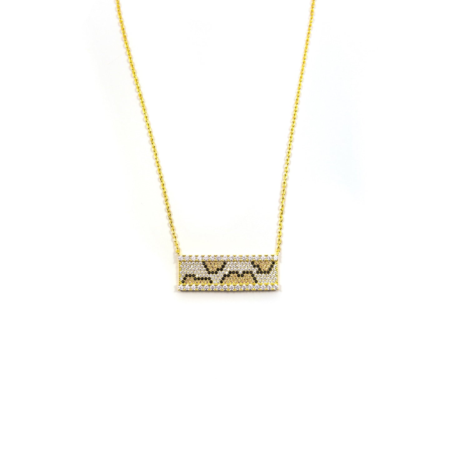 Leopard Swarovski Bar Necklace