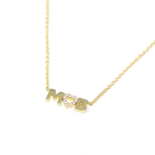 Custom Love Connection Initial Necklace