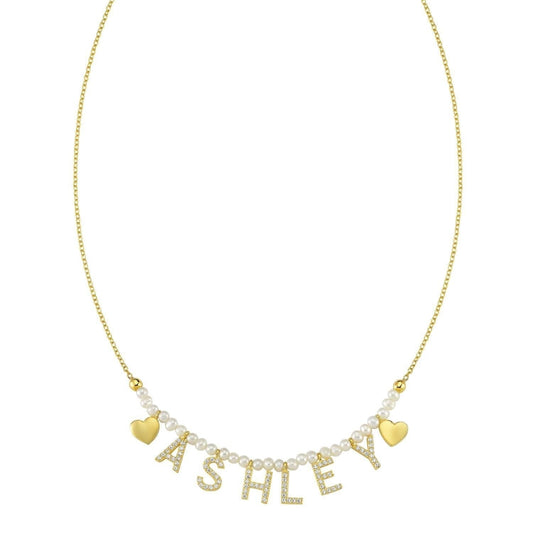 NON CUSTOMIZABLE Pearl, Gold It's All in a Name® Necklace Ready to Ship