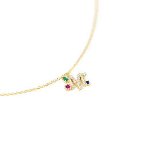 Darling Multi Jewel Initial Necklace