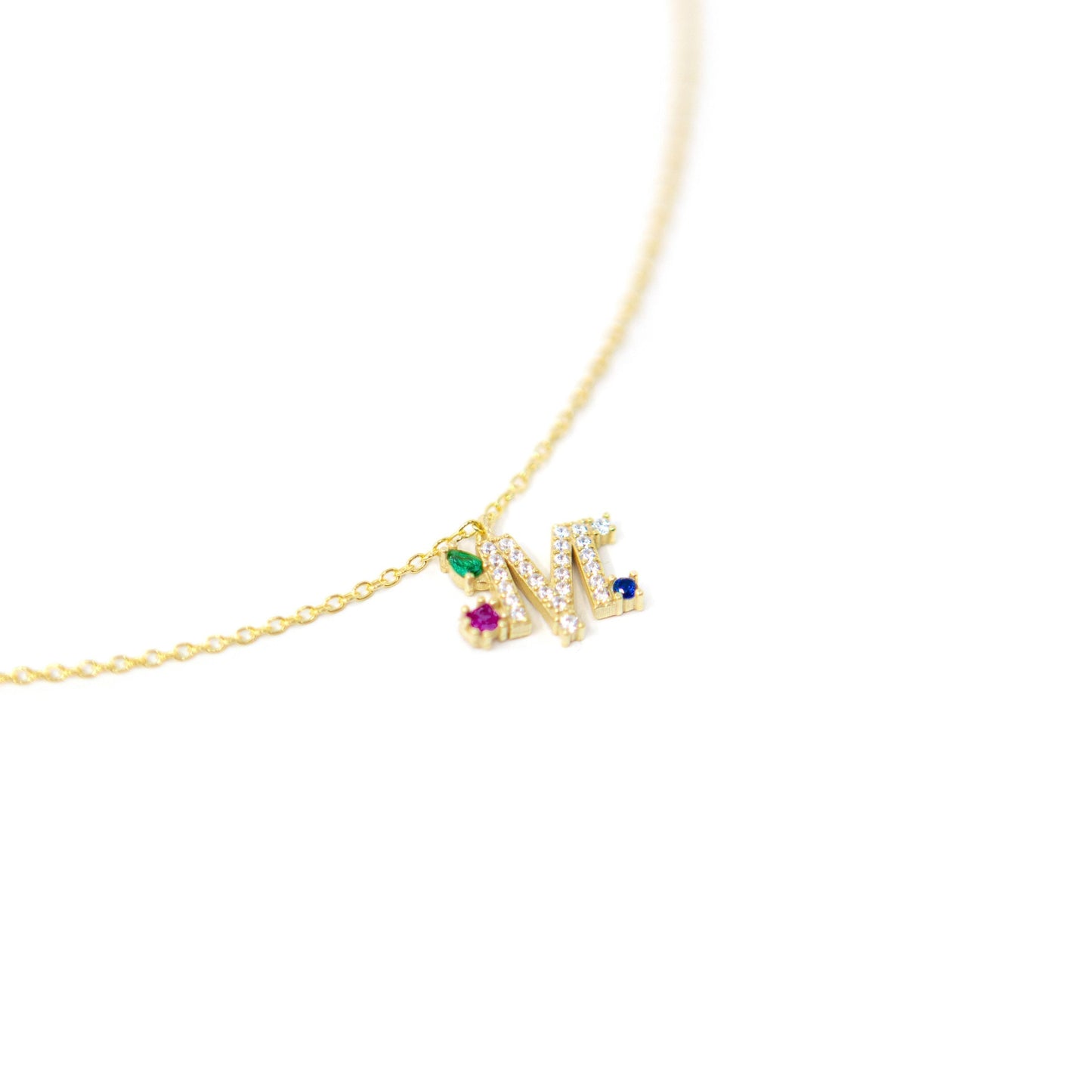Darling Multi Jewel Initial Necklace