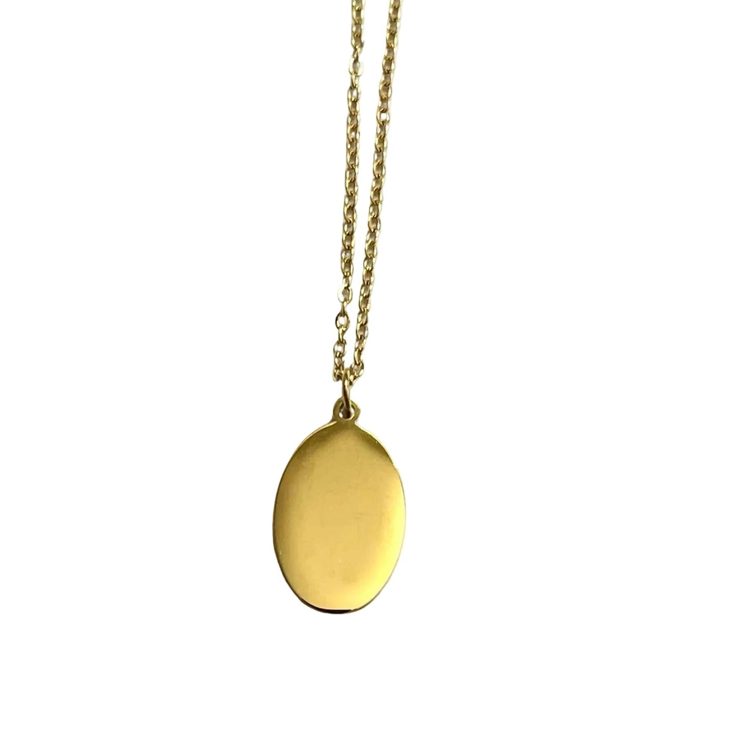 Custom Engraved Oval Necklace