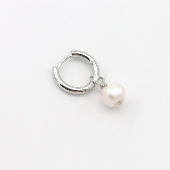 Pearl Charm Huggies