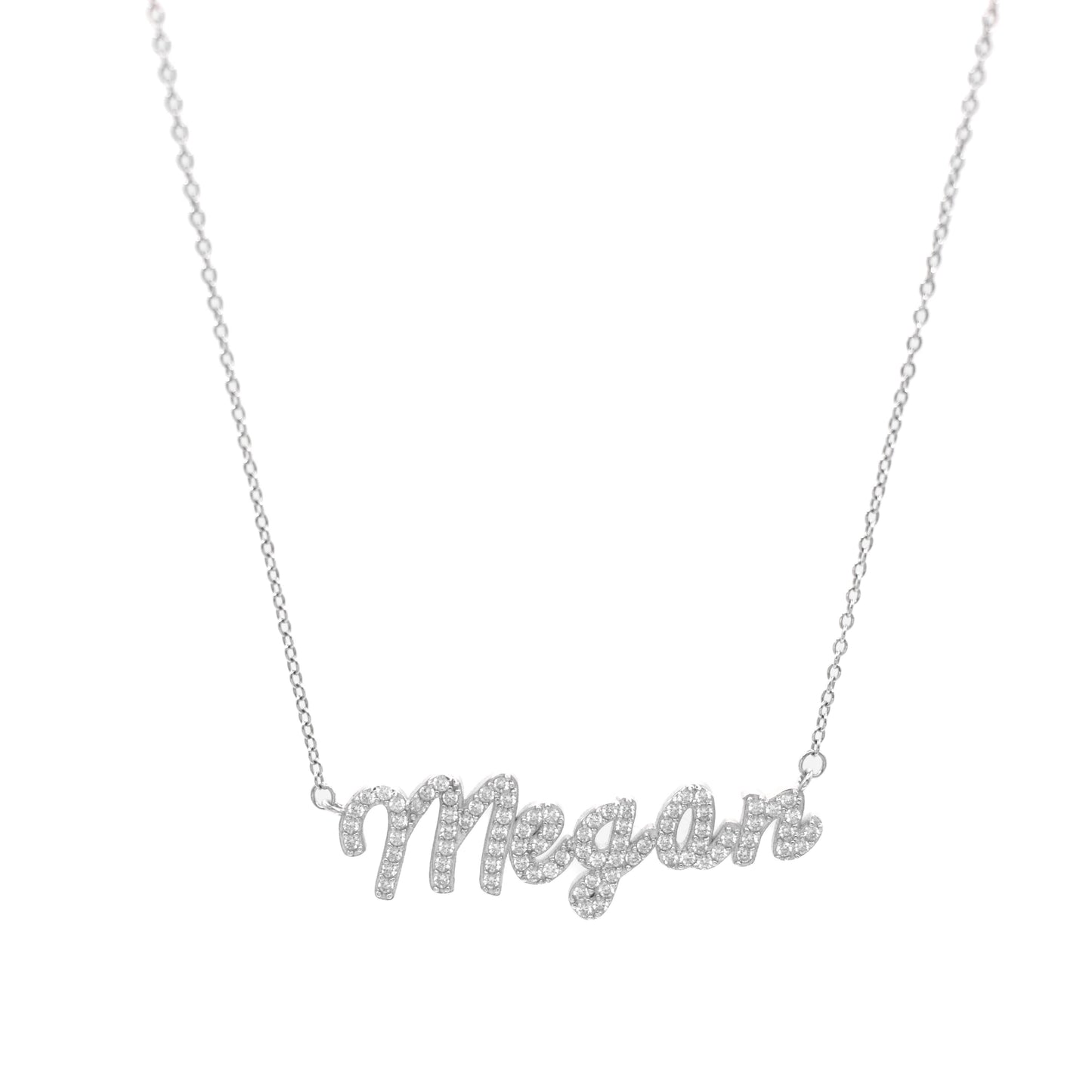 Custom Crystal Script Necklace Set