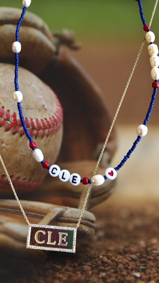 Home Team CLE Bead and Pearl Necklace