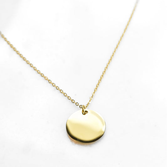 Custom Engraved Circle Pendant Necklace