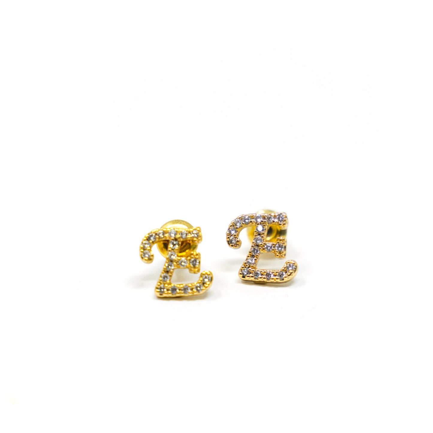 Crystal Script Initial Earrings