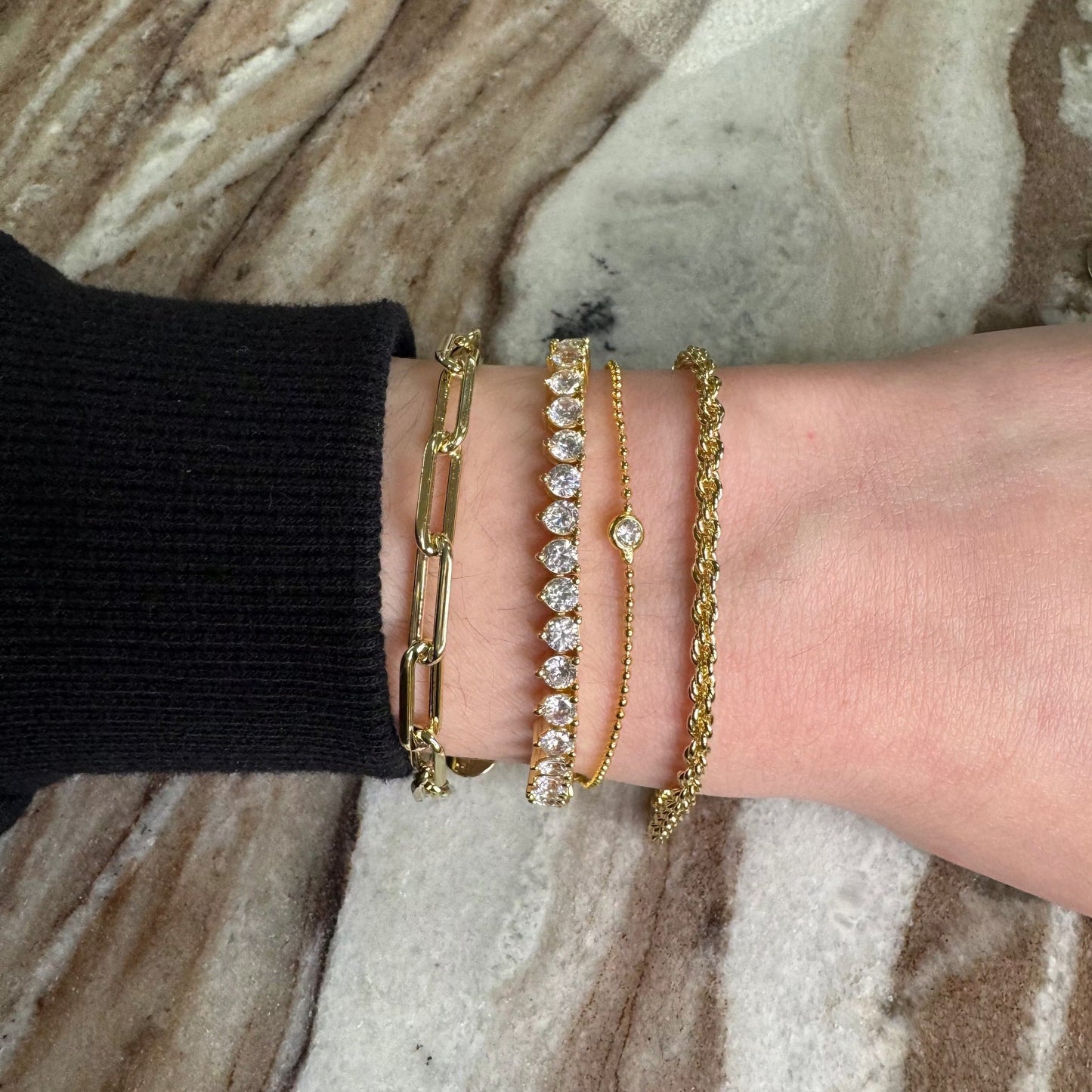 Dainty Crystal Bezel Bracelet