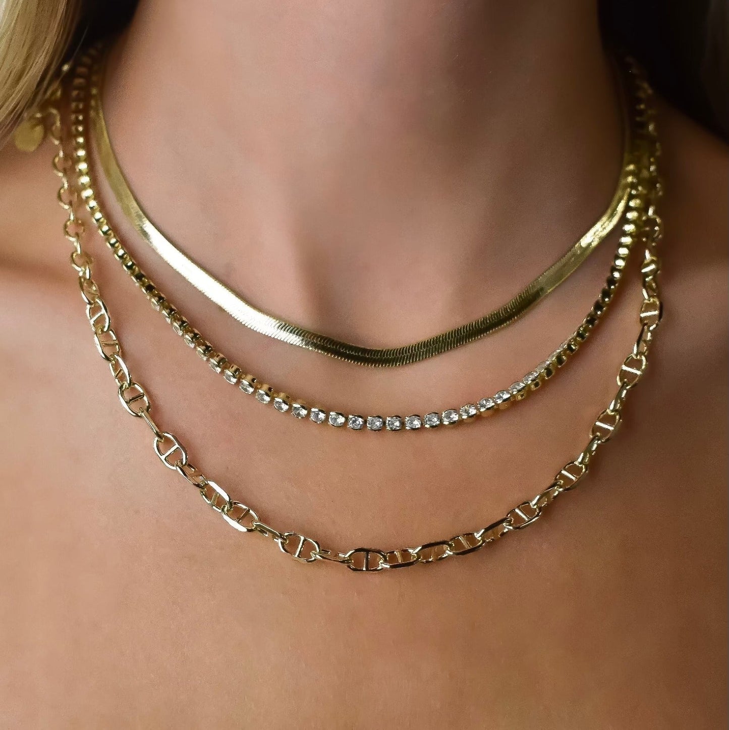 Morgan Bezel Tennis Necklace