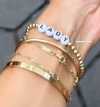 Customized Bead Stretch Bracelet with Hinge for Charms
