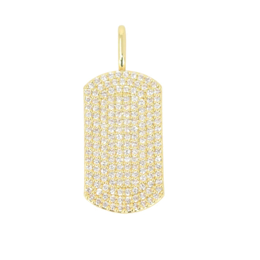 Pave Crystal Dog Tag