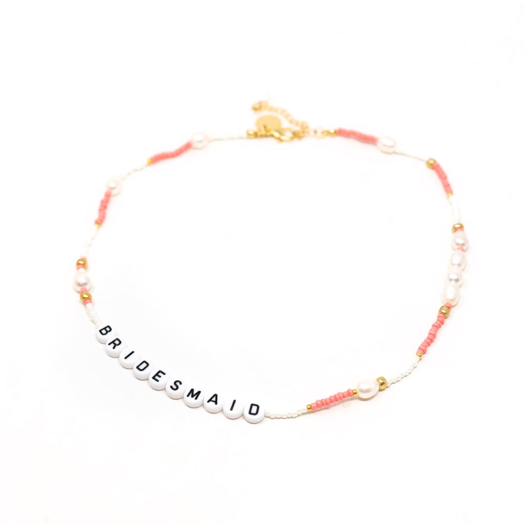Bridal Pink and Pearl Beaded Necklaces