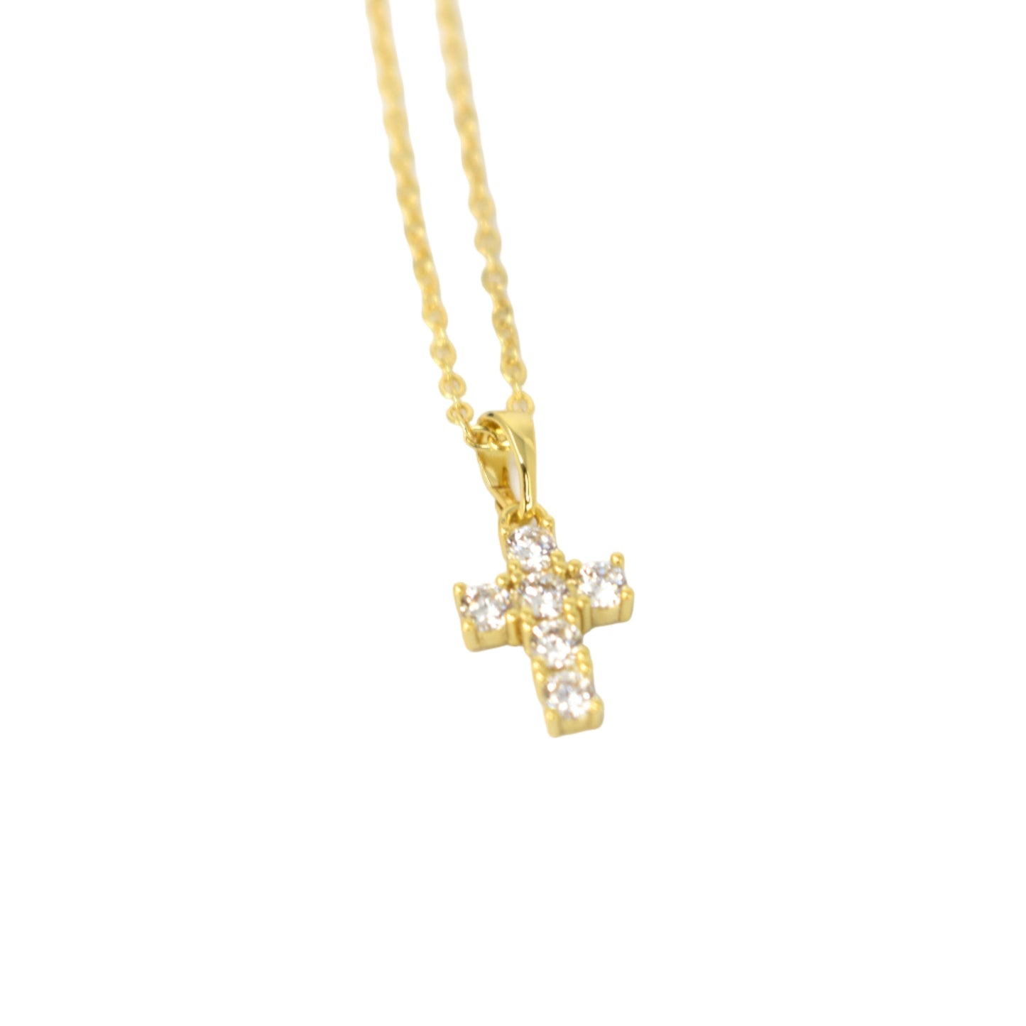 Dainty Crystal Cross Necklace