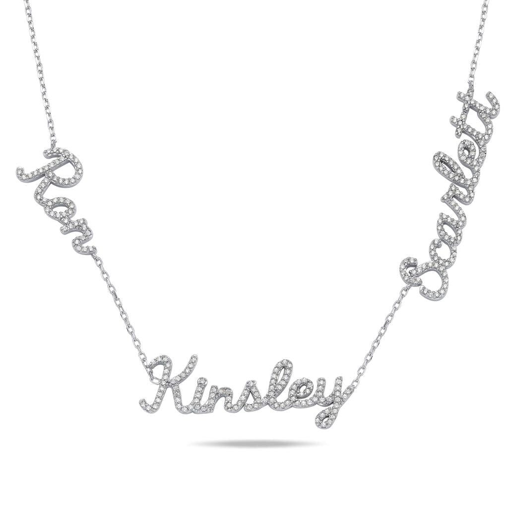 Custom Crystal Script My Mantra Name Necklace
