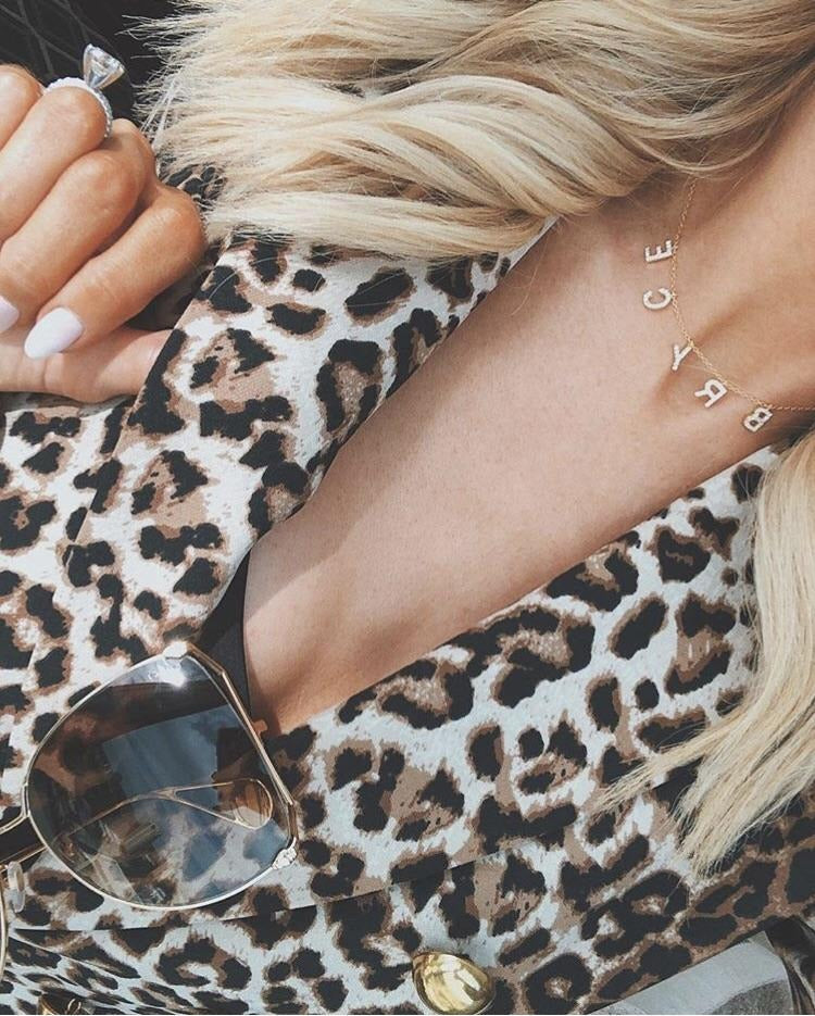 NON CUSTOMIZABLE It's All in a Name® Necklace Rose Gold With Crystals Ready to Ship