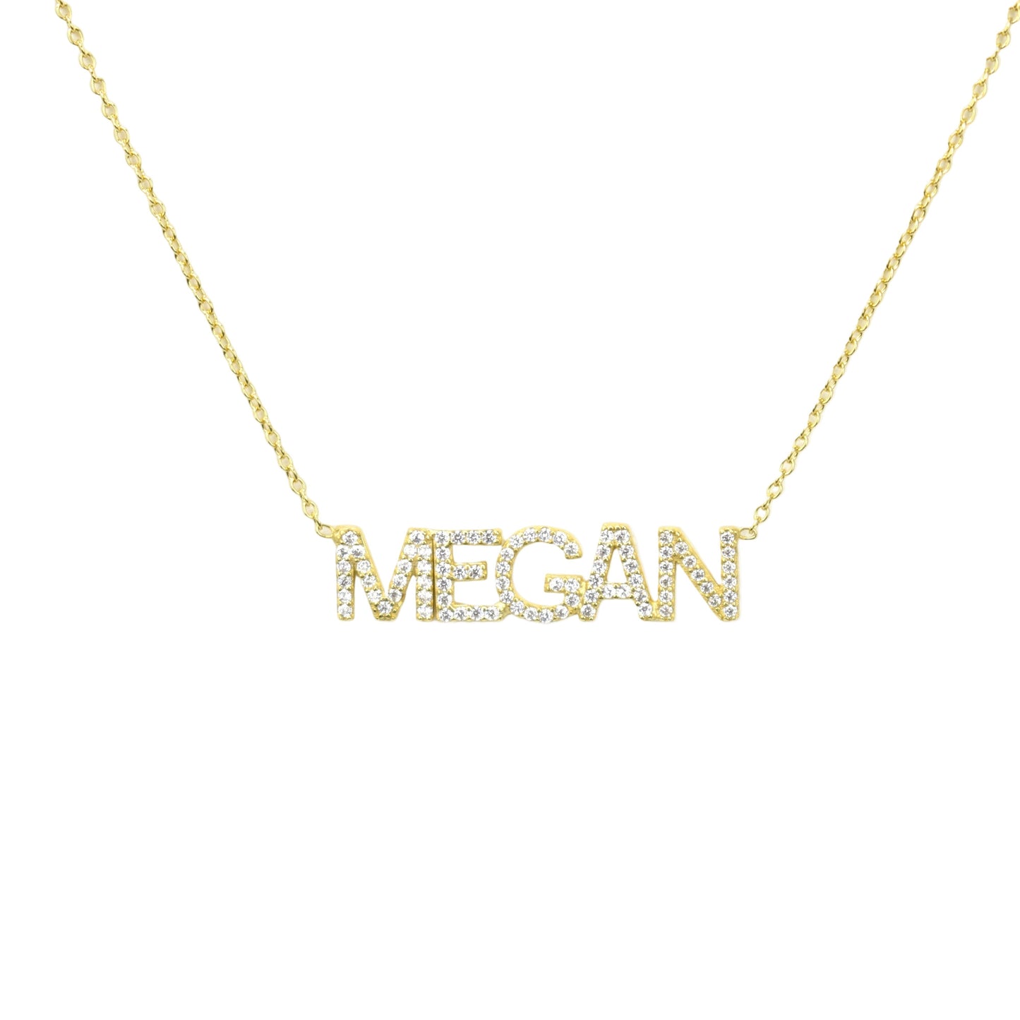 Custom Crystal Nameplate Necklace