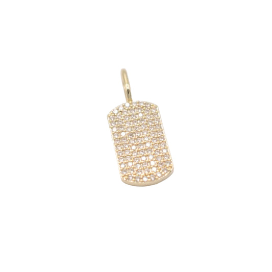 Mini Pave Crystal Dog Tag