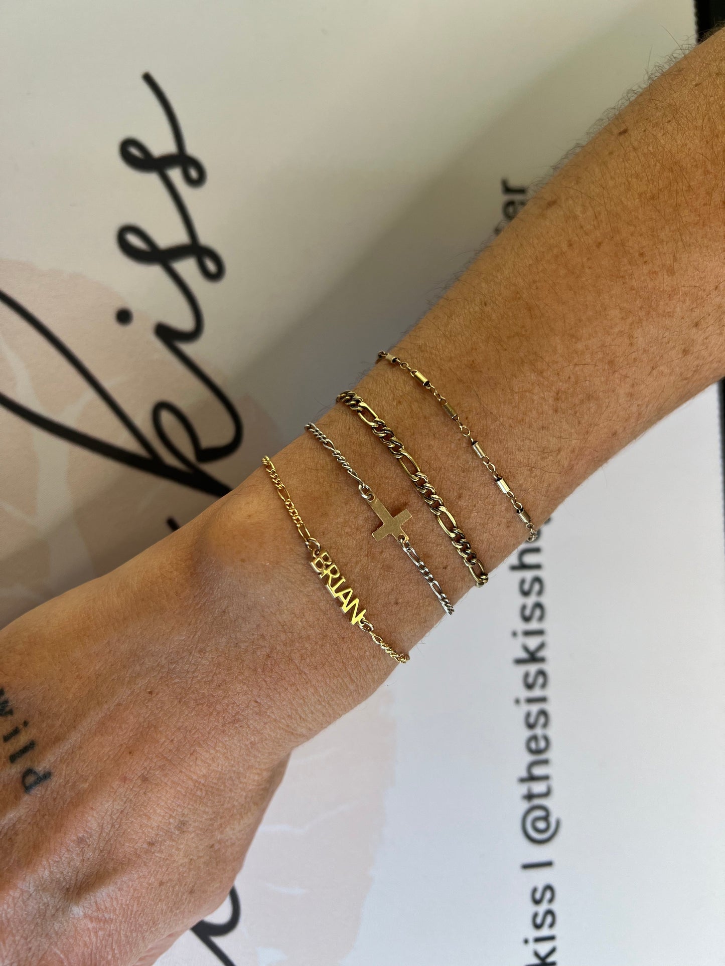 Custom Name Connector - Sis Kiss Links Permanent Jewelry