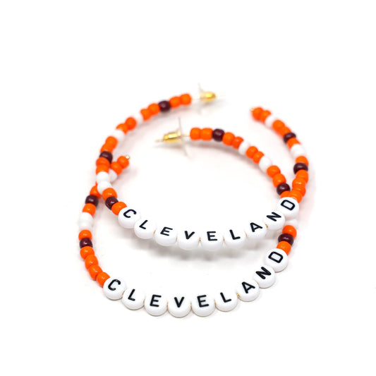 Customized Home Team Beaded Hoops