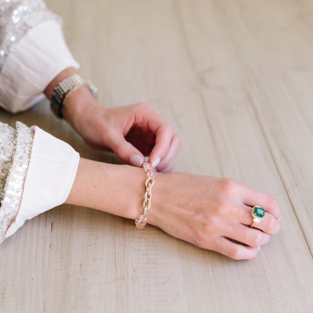 The Hope Pink Link Bracelet by Loverly Grey