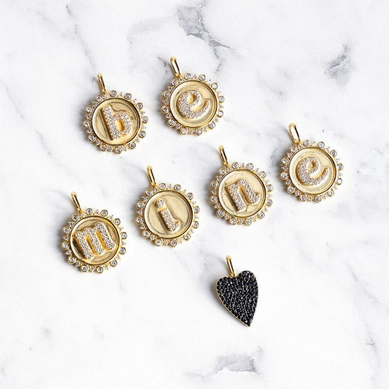 Vintage Coin Initial Charm