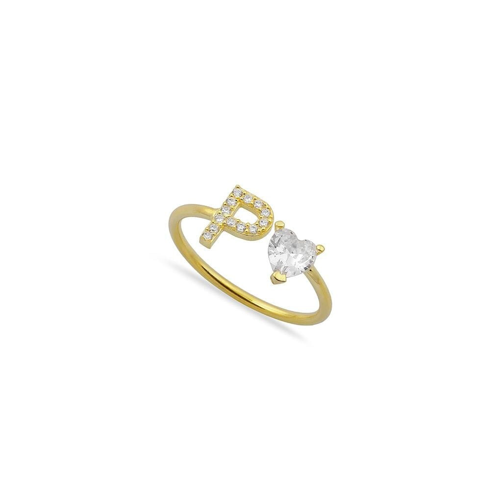 Custom Heart Initial Ring