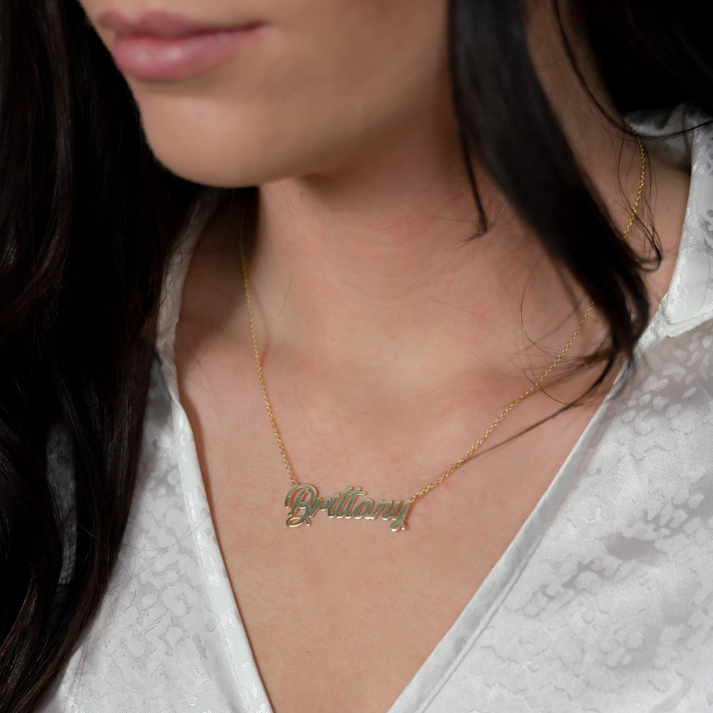 Custom Cursive Nameplate Necklace