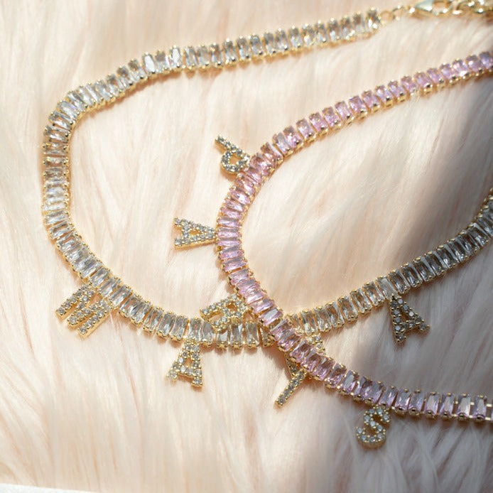 Customized Baguette Name Necklace