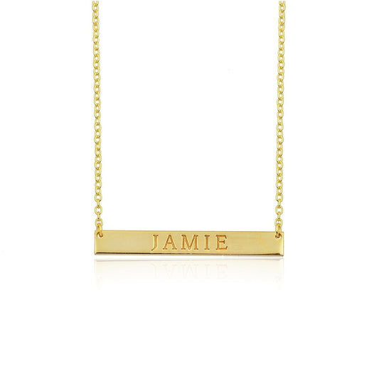 Custom Single Bar Nameplate Necklace