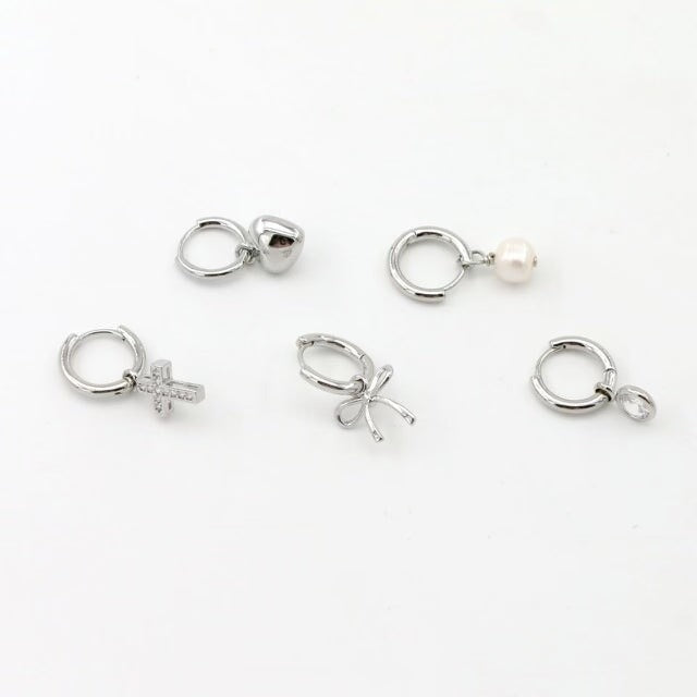 Pearl Charm Huggies