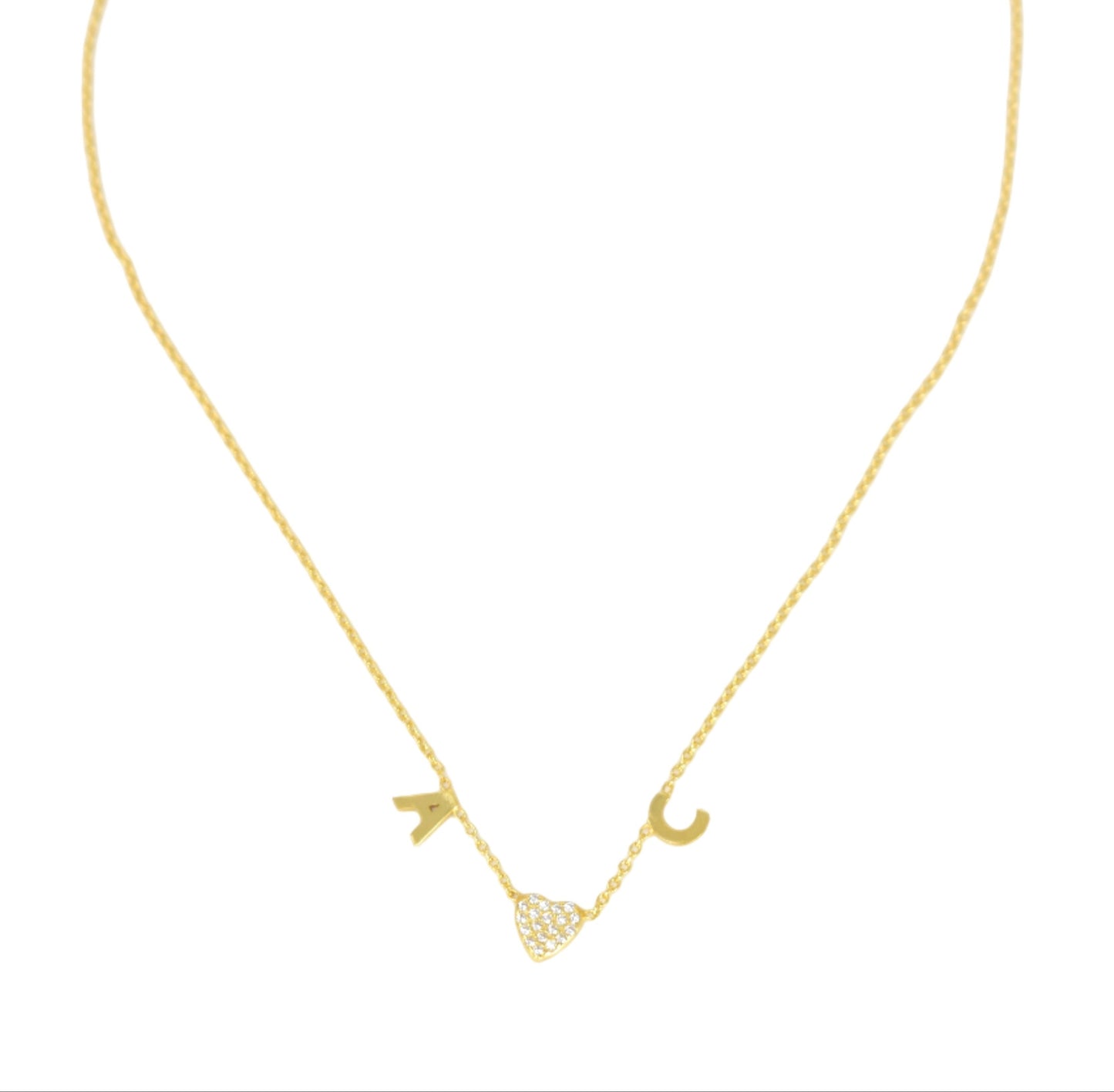 Custom Initial Heart Necklace