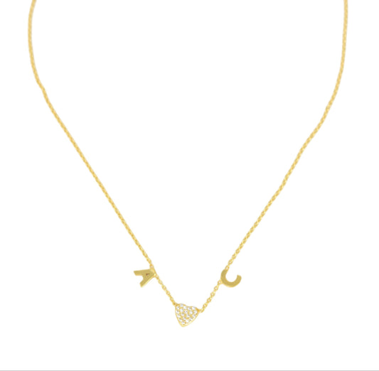 Custom Initial Heart Necklace