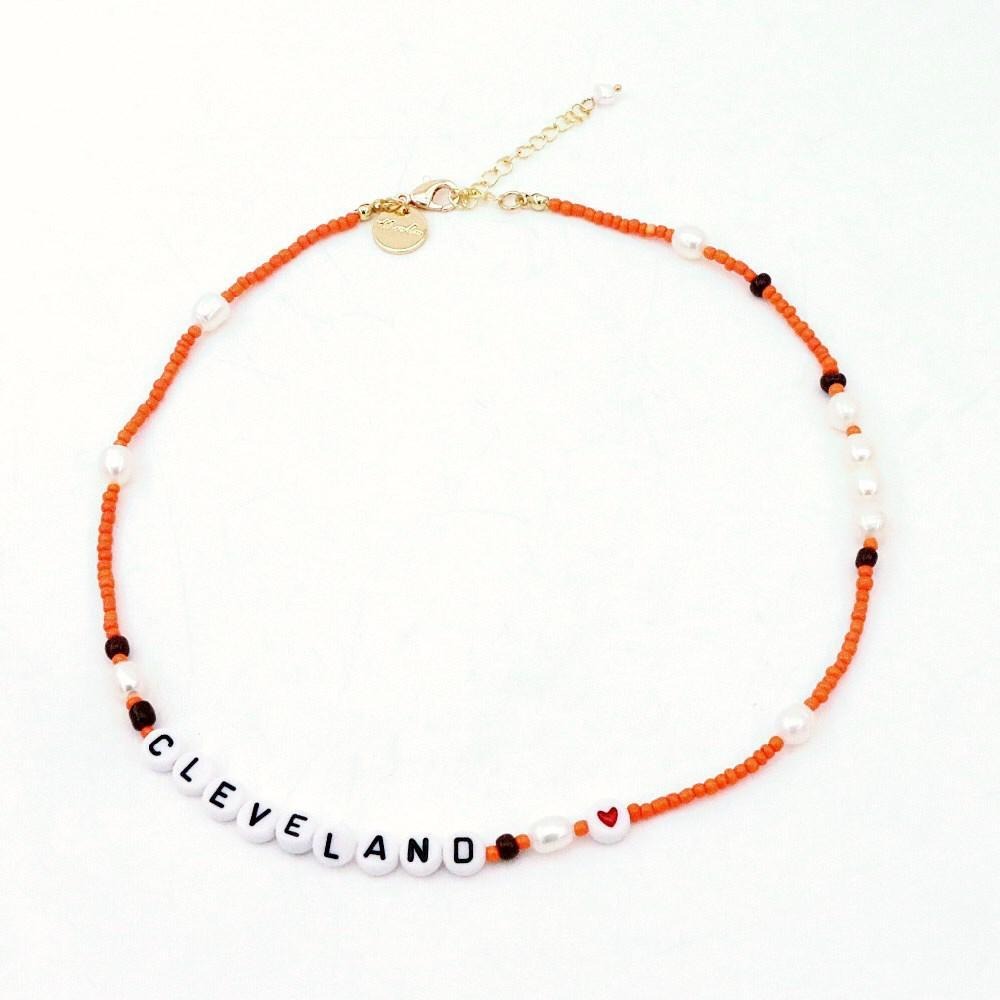 Customized Home Team Bead and Pearl Necklace