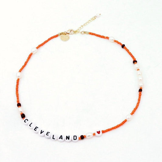 Customized Home Team Bead and Pearl Necklace