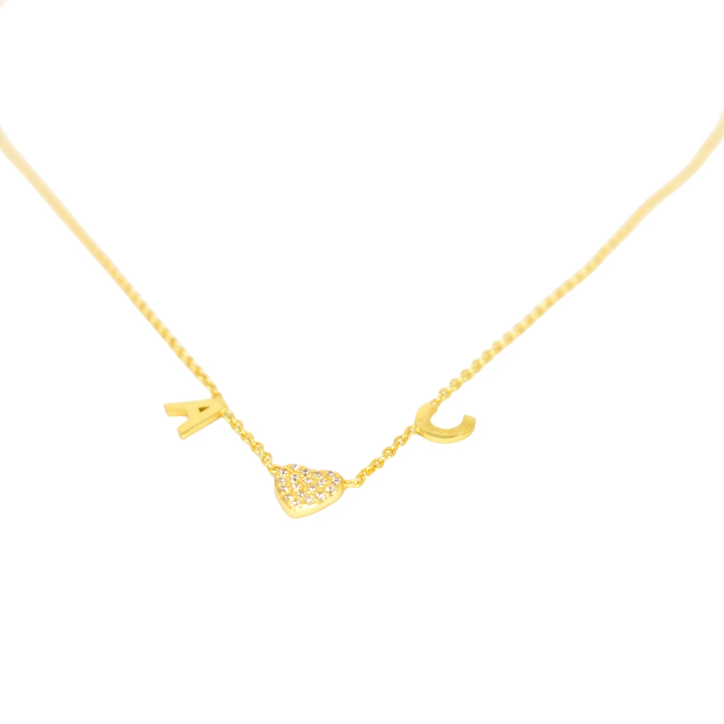 Custom Initial Heart Necklace